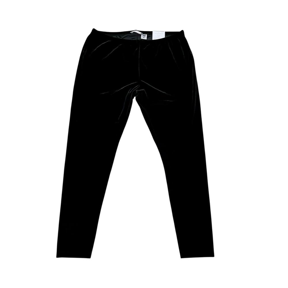 Chico's The Ultimate Fit Denim Legging Pant XL Size 16 Black Platinum Velvet